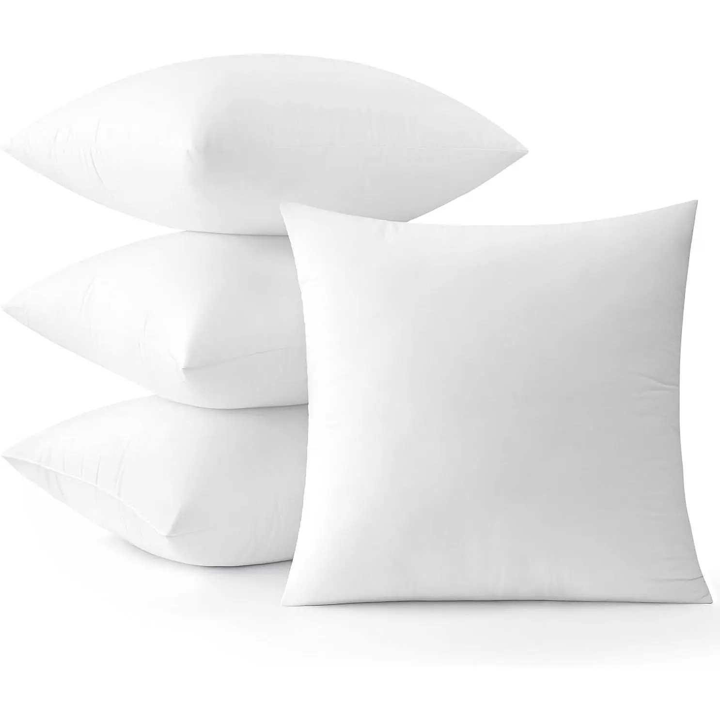 18x18 Pillow Inserts,Set of 4  Virgin Microfiber with Cotton Cover Throw Pillows for Couch Sofa and Bed