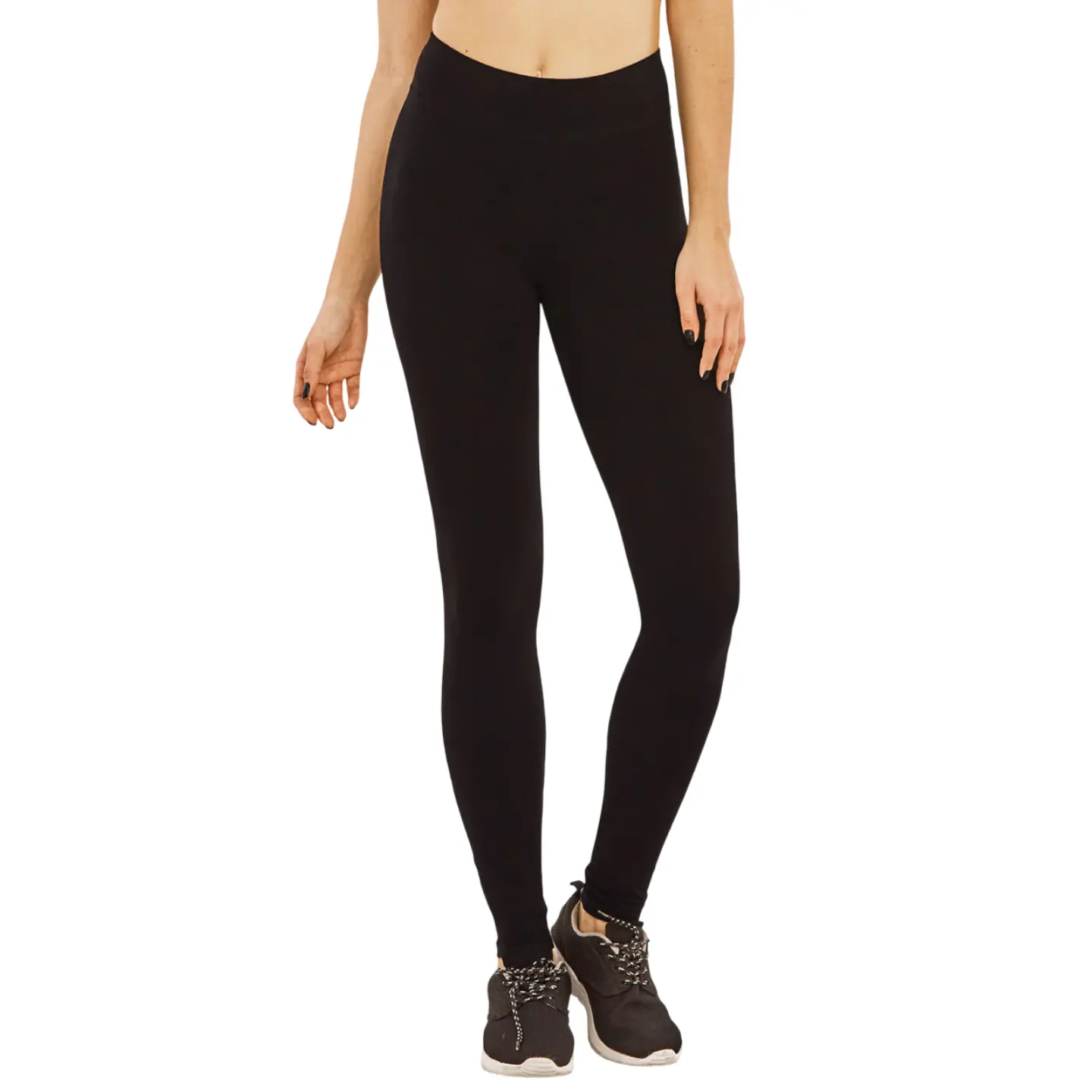 Women's Premium Cotton Leggings Full Length High Wide Waistband S-3XL High Waisted Leggings Ankle No See-Through Workout Yoga Pants Tummy Control