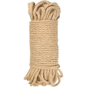 5MM x 100FT Heavy Duty Thick Jute Twine Rope for Crafts, Cat Scratching Post, Bundling, Gardening and DIY Crafts
