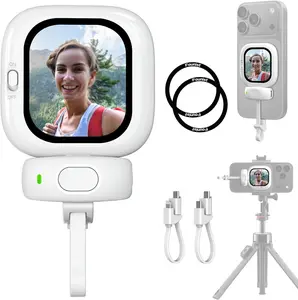 Vlogmate Mini Phone Vlog Selfie Monitor Screen, Phone Holder Clip Mount for Rear Camera Selfies/Vlogging/Live/TikTok,Selfie Screen Compatible with iPhone Back Camera Monitor Screen