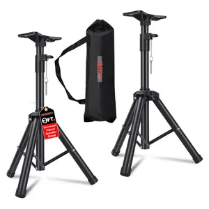 5Core Speaker Stand Tripod Short Adjustable 36 Inch DJ Pole Mount Studio Monitor Stands Metal Rubber