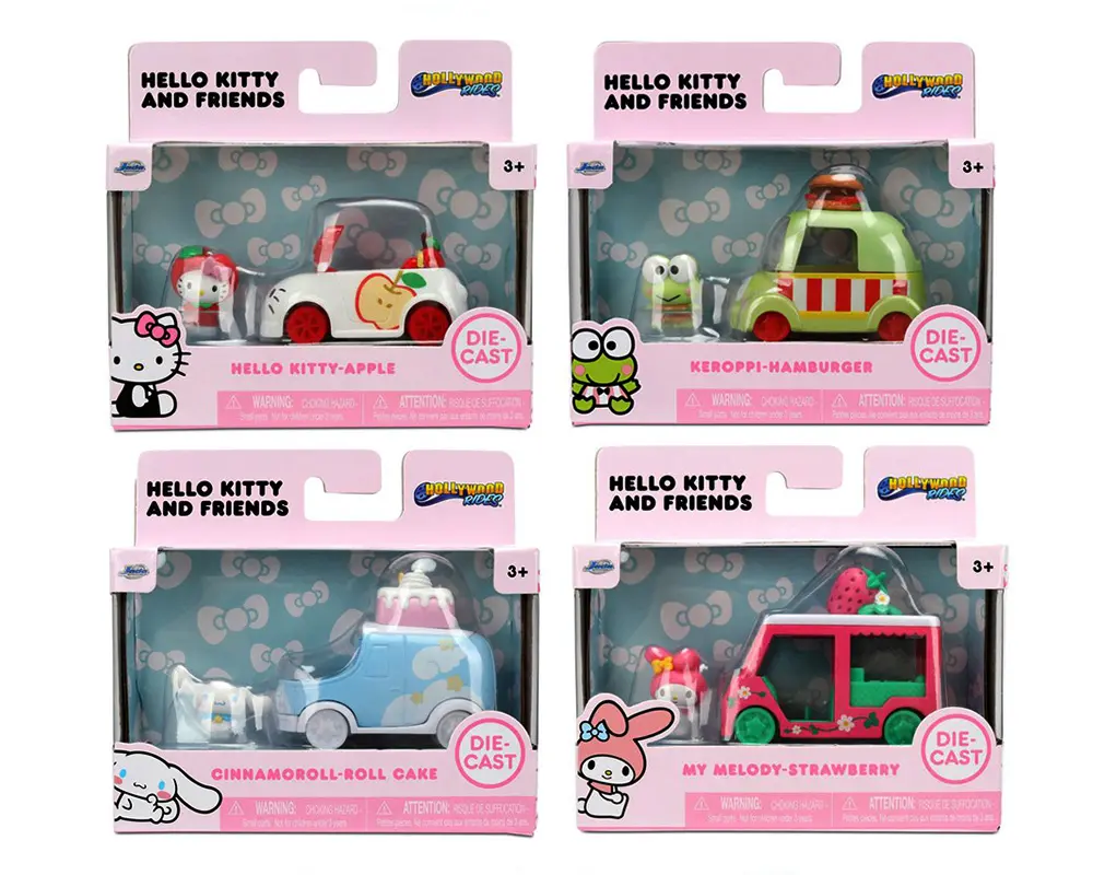 Jada 1:55 Mini Hello Kitty Sanrio Assortment of 4 Single Pack PDQ - Hot Wheels Accessories