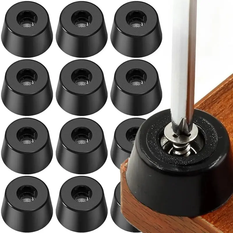 16pcs Durable Rubber Floor Protectors - Anti-Skid Base Pads for Table Legs, Furniture Cushion Gaskets, Chair Leg Covers, Furniture Hardware Accessories