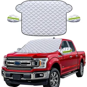 Heavy duty windshield cover suitable for winter ice and snow frost and summer sun shading, suitable for cars, SUVs and trucks in winter, ultra thick protective windshield cover，50 × 70"，(Non magnetic adsorption)