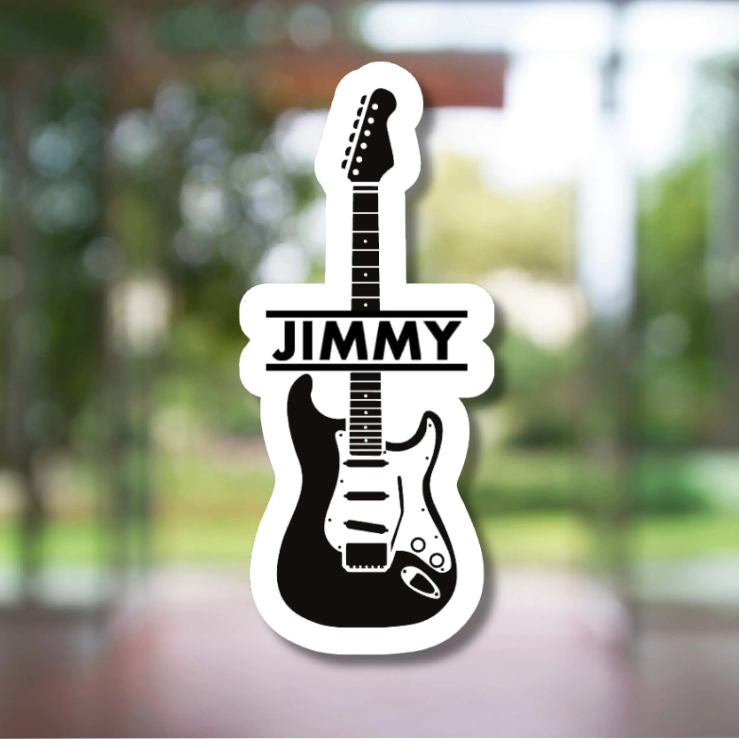 Personalized Electric Guitar Sticker - Laptops Water Bottles & Instrument Cases Custom Touch