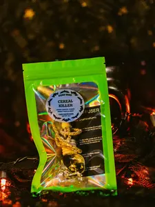 Wicked Waxes Cereal Killer Car Diffuser - Sweet Orange & Tangy Cherry Scent - 8mL Glass Bottle with Wooden Lid - Phthalate-Free & Cruelty-Free - Nostalgic Fruity Cereal Fragrance