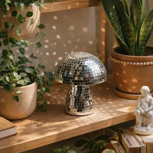 Mushroom Disco Ball for Bar, Party, Living Room Decoration, Desk Decor, Mirror Disco Ball Mushroom Shape Home Art Decoration, Cute Decorative Item