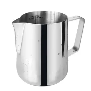 【Memorial Day】SOTECH 12oz/20oz Milk Frothing Pitcher with Lid 350ml/600ml Stainless Steel Double Scale Milk Frothing Jug Spresso Machine Accessories Barista Tools Jug for Coffee Cappuccino Latte Art Cup