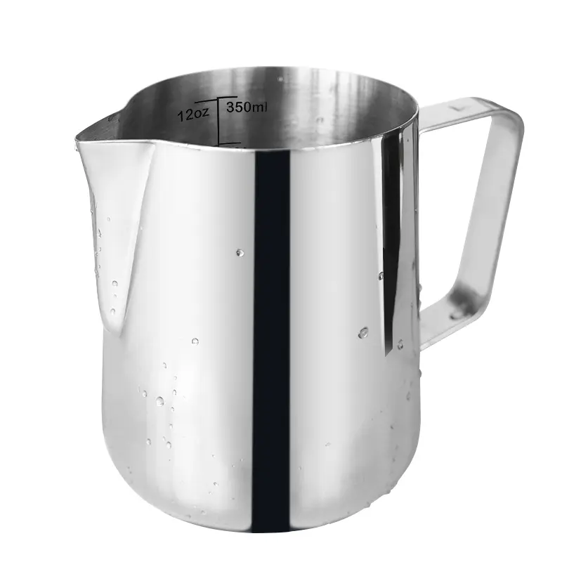 【Summer Sale】SOTECH 12oz/20oz Milk Frothing Pitcher with Lid 350ml/600ml Stainless Steel Double Scale Milk Frothing Jug Spresso Machine Accessories Barista Tools Jug for Coffee Cappuccino Latte Art Cup