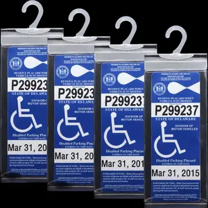 1pc Transparent PVC Disability Parking License Plate Bag with Convenient Hook Car Essentials Car Accessories