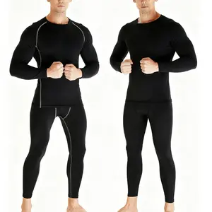 1 Set Thermal Underwear for Men Base Layer Set for Winter Warm Running Hiking Ski Gym Sports Exercise Compression Garment Dry Fit Shirt
