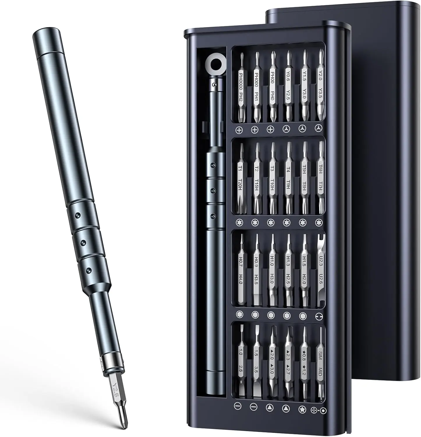 Summerfinds JOREST 52-in-1 Magnetic Multipurpose Screwdriver with Screwdriver Bits - Portable Repair Kit for PS5/4, Laptops, Eyeglasses - Ideal Father’s Day Gift with Ergonomic Handle