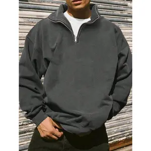 Men's Fashion Half-Zip Casual Pullover Sweatshirt, Warm For Autumn/Winter Long Sleeve Menswear Polyester Hoodie sleeveless(gift)