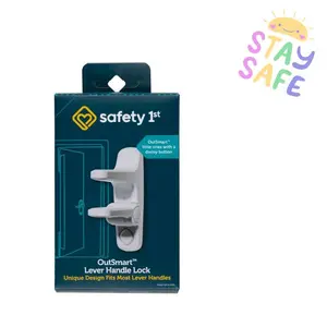 OutSmart Child Proof Door Lever Lock, White (1 Count), Baby Safety Door Handle Lock, Toddler Proof Lever Lock, Easy Install No Drill, Durable Child Safety Lock for Home & Nursery