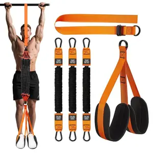 Pull Up Assistance Bands 3 Heavy Duty Resistance Bands Adjustable Height  with Footrest for Home Gym Strength Training