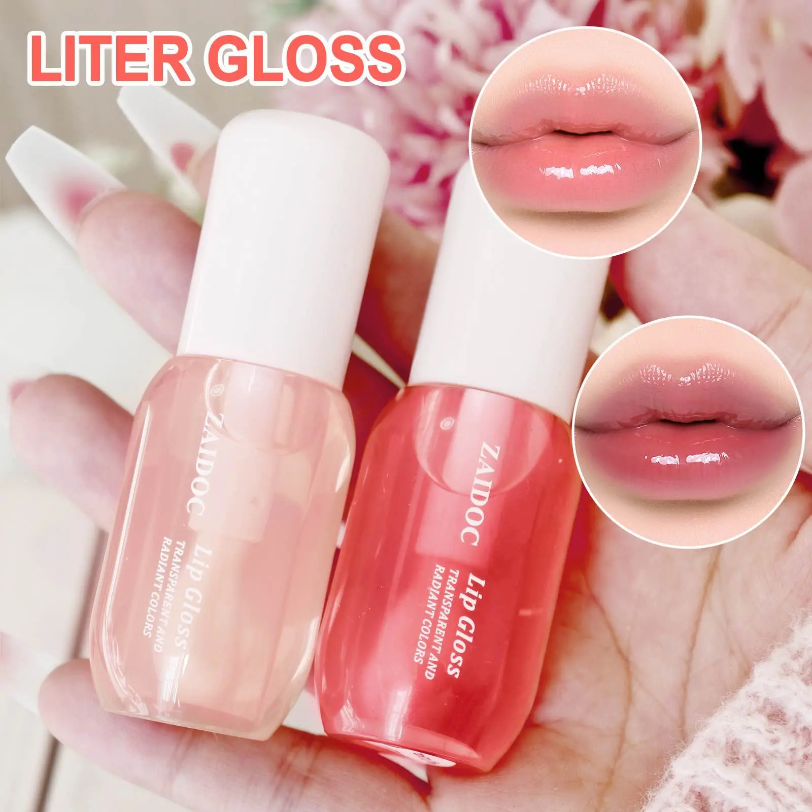 2PCS Zaidoc Moisturizing Lip Oil - 4–6H Lasting Hydrating Glossy Lip Glaze Stick for Girls & Women, Plumping Effect with Moisturizing & Glossy Finish, Buy 1 Get 1