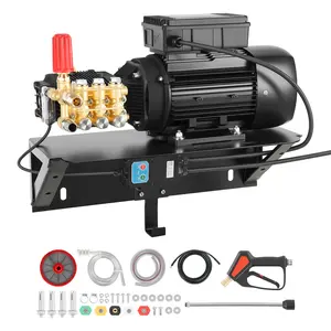 【Summervibes】VEVOR Electric Pressure Washer Pump Kit, 1220 PSI, 2.2 GPM, Triplex Power Washer Pump with 2 HP Motor 120 V, Includes Wall Mount Bracket, Spray Gun, Wand, Hose, 5 Nozzles, for Washing Cars, Gardens
