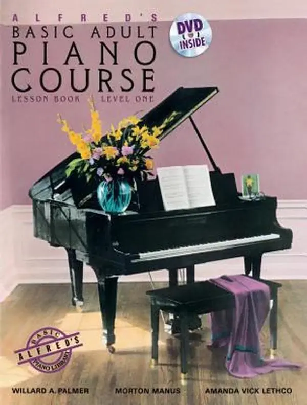 USED Book - Alfred's Basic Adult Piano Course Lesson Book, Level One [With DVD] by Palmer, Willard A. (Paperback) - english