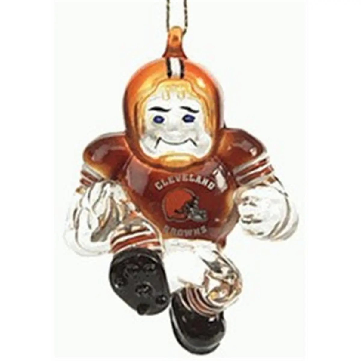 Cleveland Browns Official Crystal Glass Christmas Ornament - 3 in Halfback Decor with Team Logo, Logos & Official Team Colors for Festive Home Decoration