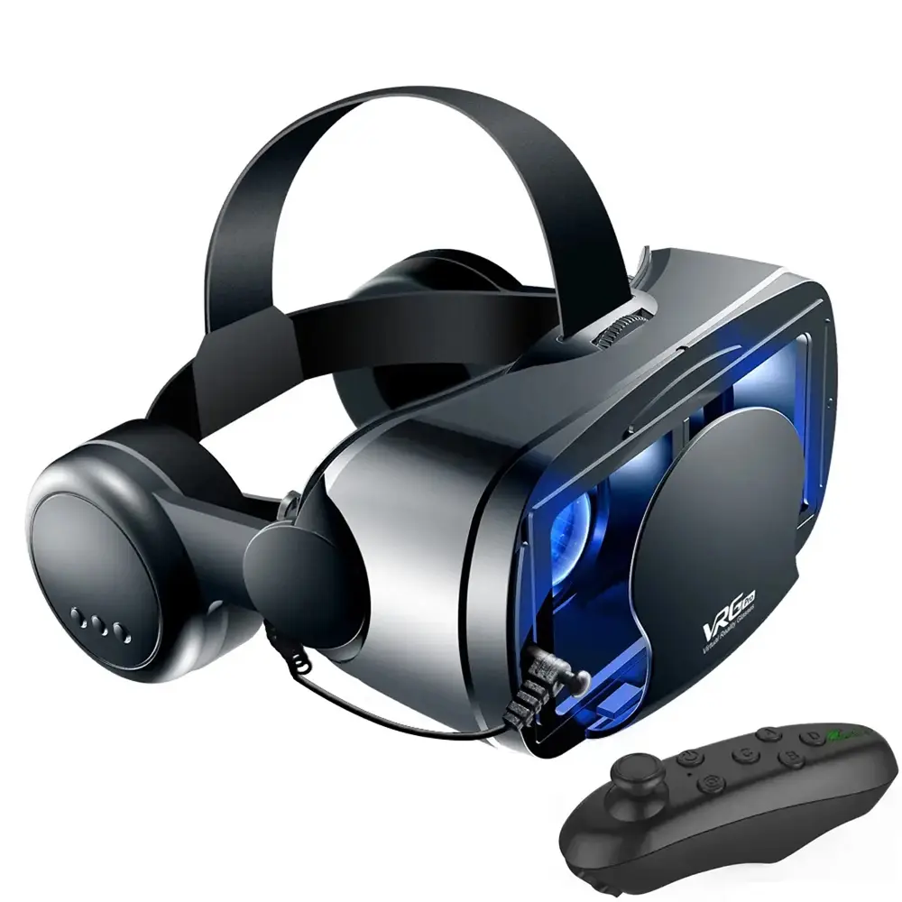 3D VR Headset, Smart Virtual Reality Glasses 7 Inches Helmet for Smartphones, Wireless VR Goggles with Headphones for Mobile Phone, Smart & Wearable Devices, Portable, Electronic Gadgets