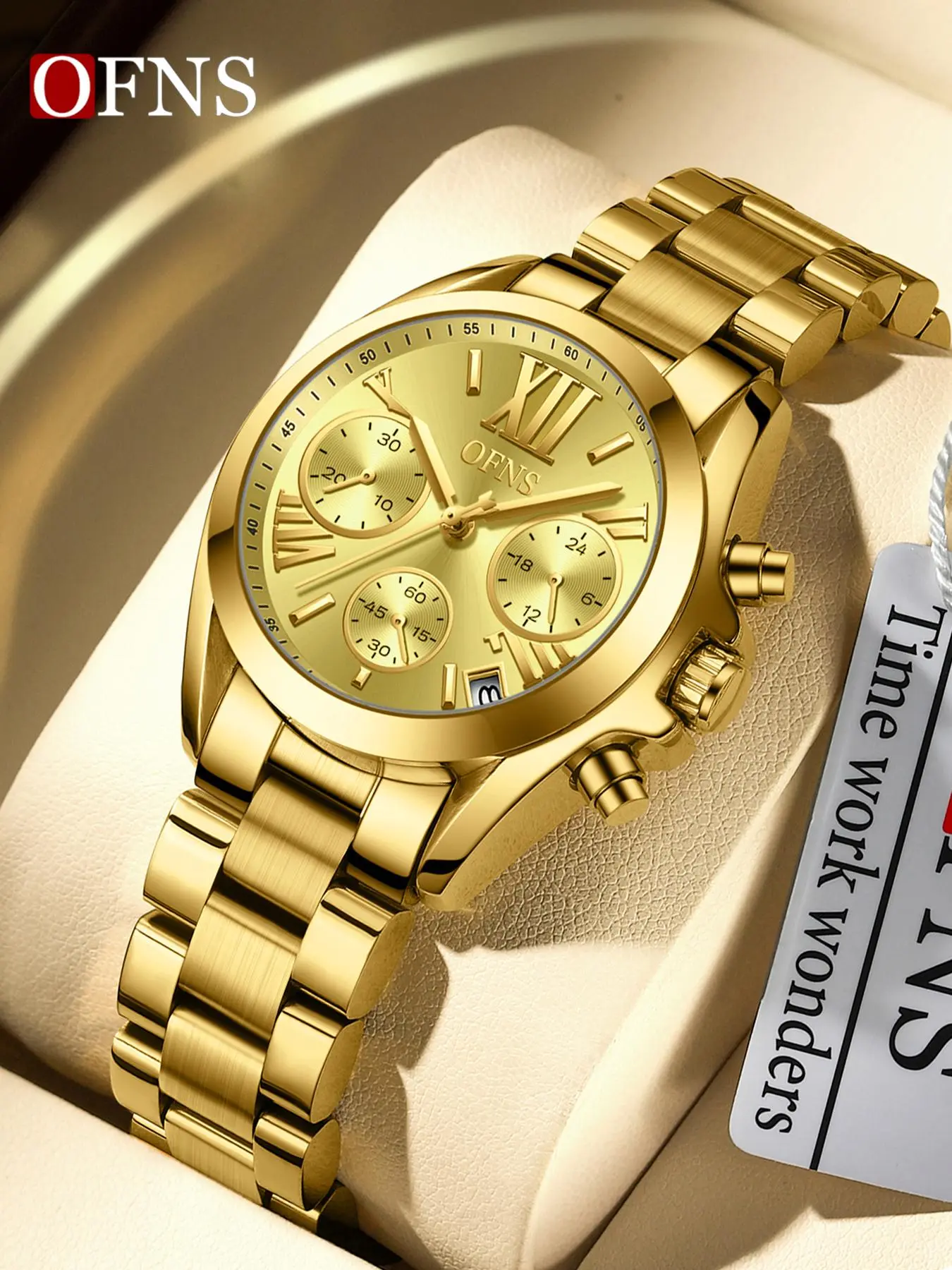 Women's Elegant Round Dial Analog Quartz Watch, Fashionable Waterproof Wristwatch with Date Display Function, Trendy All-match & Exquisite Watch for Birthday Gift with Box, Water Resistant Watch, Stylish Watch, Quartz Wrist Watches, Fashion Wristwatches