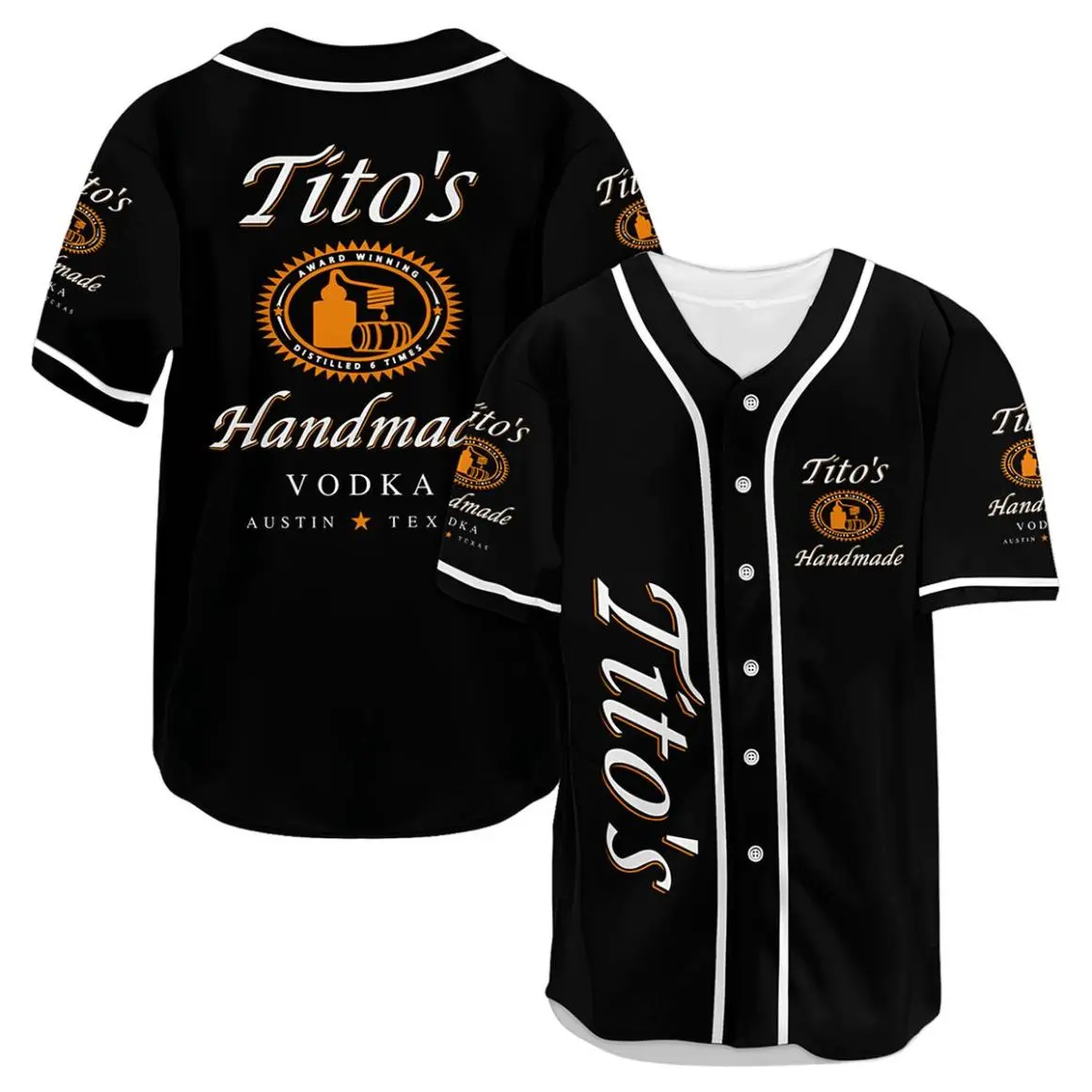 Classic Tito's Handmade Vodka Baseball Jerseys, Custom Name Alcohol Shirt Tito Handmade Shirt for Men, Menswear Tito's Baseball s