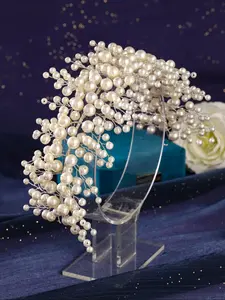 Bridal Wedding Headband with Decorative Imitation Pearls, Elegant Bohemian Hair Accessory for Special Occasions, Perfect Bridal Attire