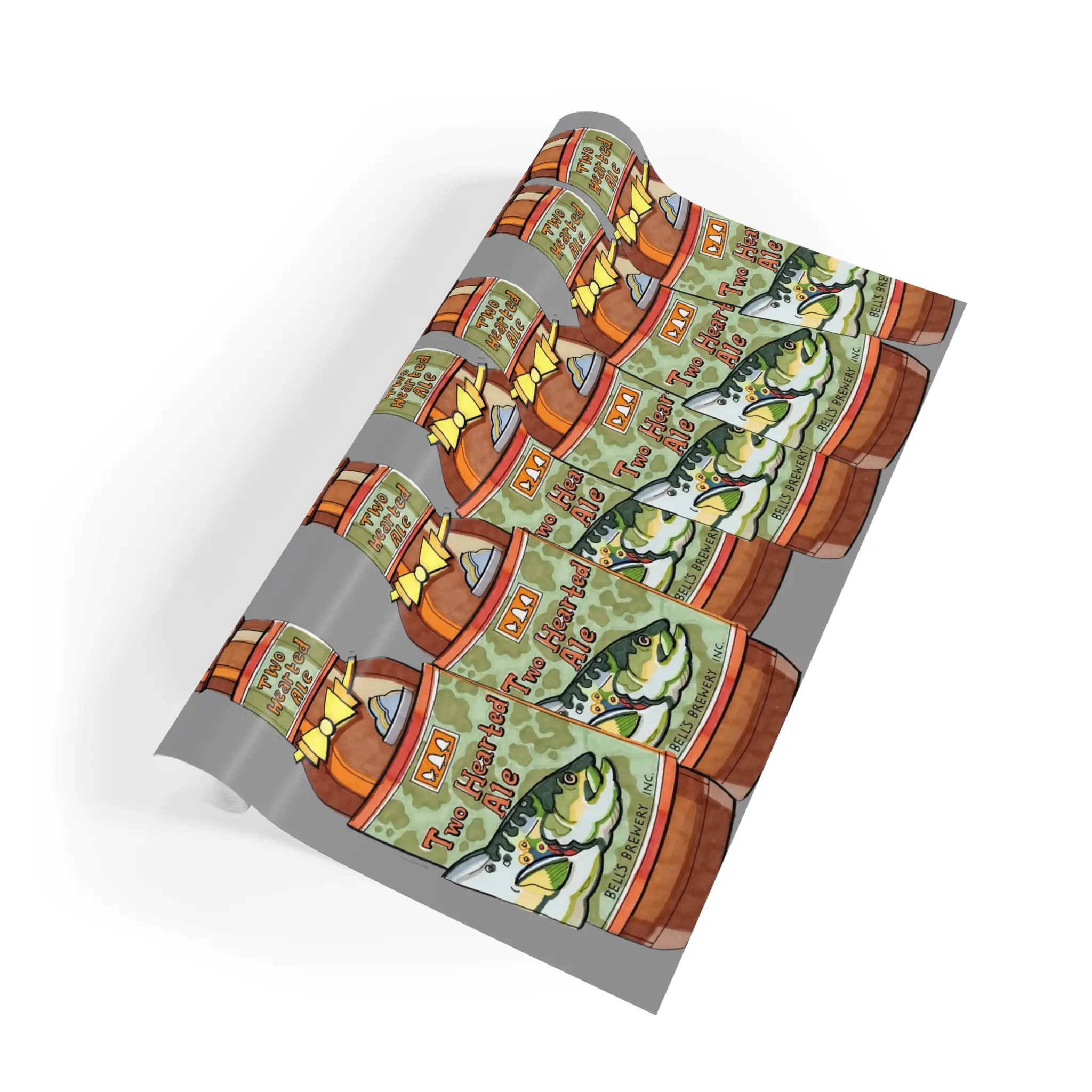 Two Hearted Beer Hand Drawing Gift Wrapping Paper Roll, Beer Gift, Dad Gift