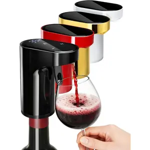 Fathers Day Gift|World Cup Viewing Party Supplies,5-in-1 Electric Wine Decanter & Smart Liquor Dispenser,Automatic Aerator&Pourer with 1-999ml Precision Dosing|Gift for Men,Dad,Whiskey Lovers(Black)