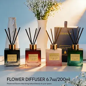 KISSTION Reed Diffuser for Essential Oils – Fire-Free Aromatherapy, Refreshing Fragrance, Home & Bathroom Scent, Long-Lasting Aroma, Soothing Relaxation