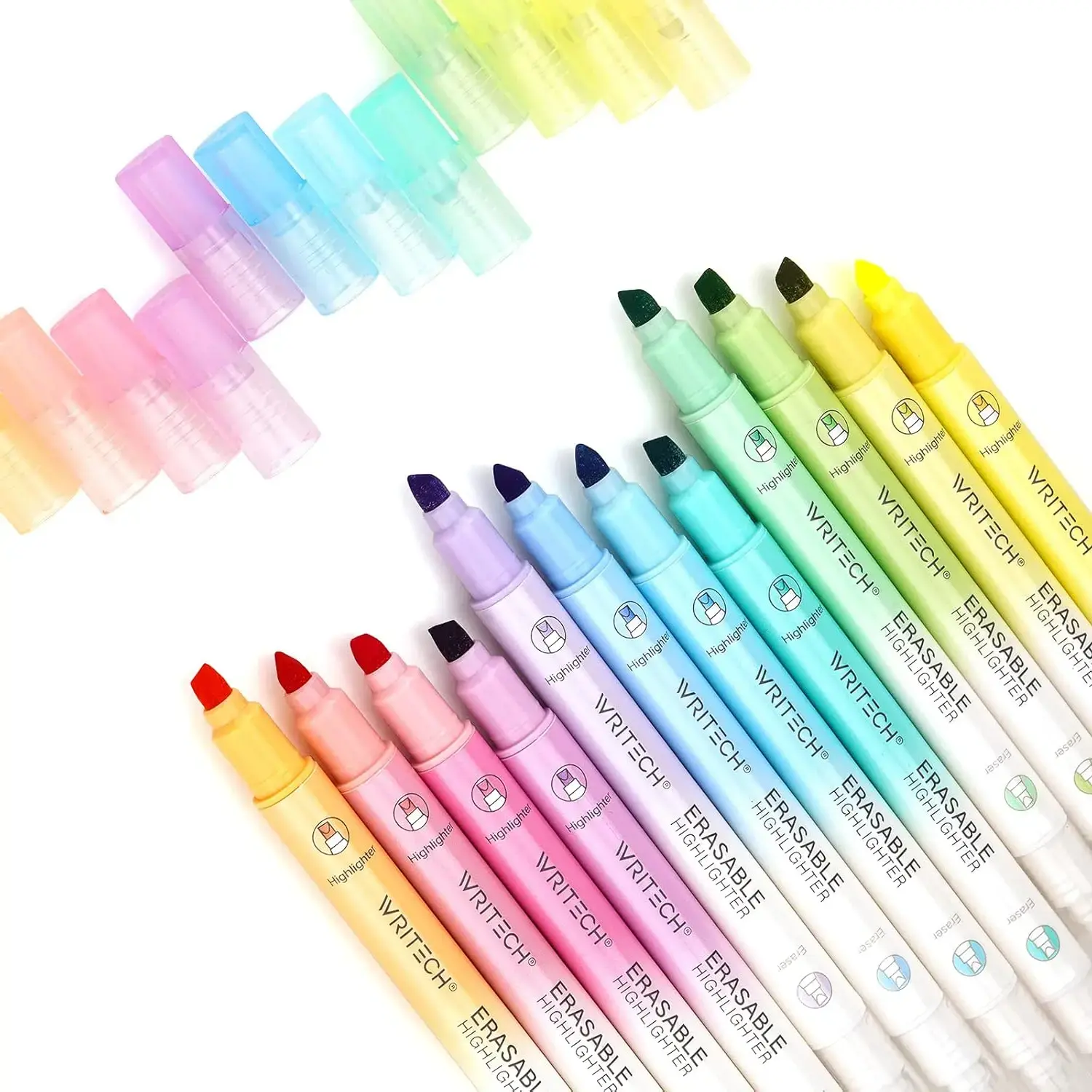 Dual Tip Highlighter Markers Pack - Aesthetic Appeal Bleed-Free Fine & Chisel Tips Pastel Vintage Pens, Clean Highlighting for Bible Journaling, All Seasons Office Stationery