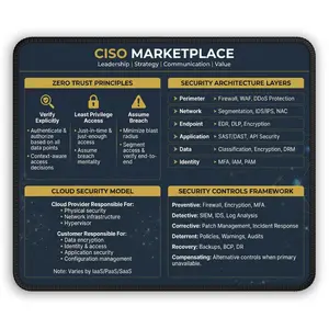 Zero Trust Security Architecture Mouse Pad | CISO Reference Guide | Cloud Security Model | Cybersecurity Professional Gift | InfoSec Desk