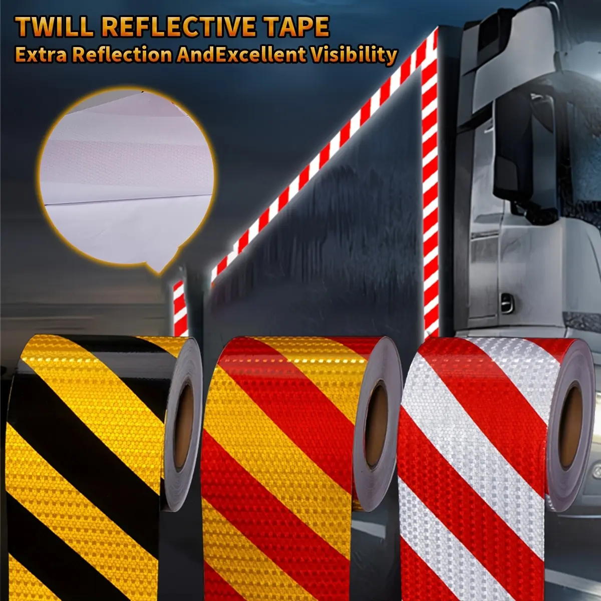 High-Visibility Reflective Tape Roll, Waterproof Self-Adhesive Safety Tape for Roads, Construction, Trucks, Night Use (3.94 Inches)