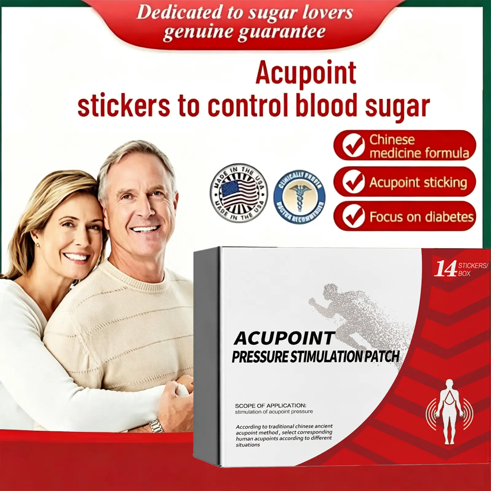 Diabetic Health Acupoint Patch, Natural Herbal Support for Blood Sugar Control (Heat Patch for Special Personal Care) nursing bone pain relief