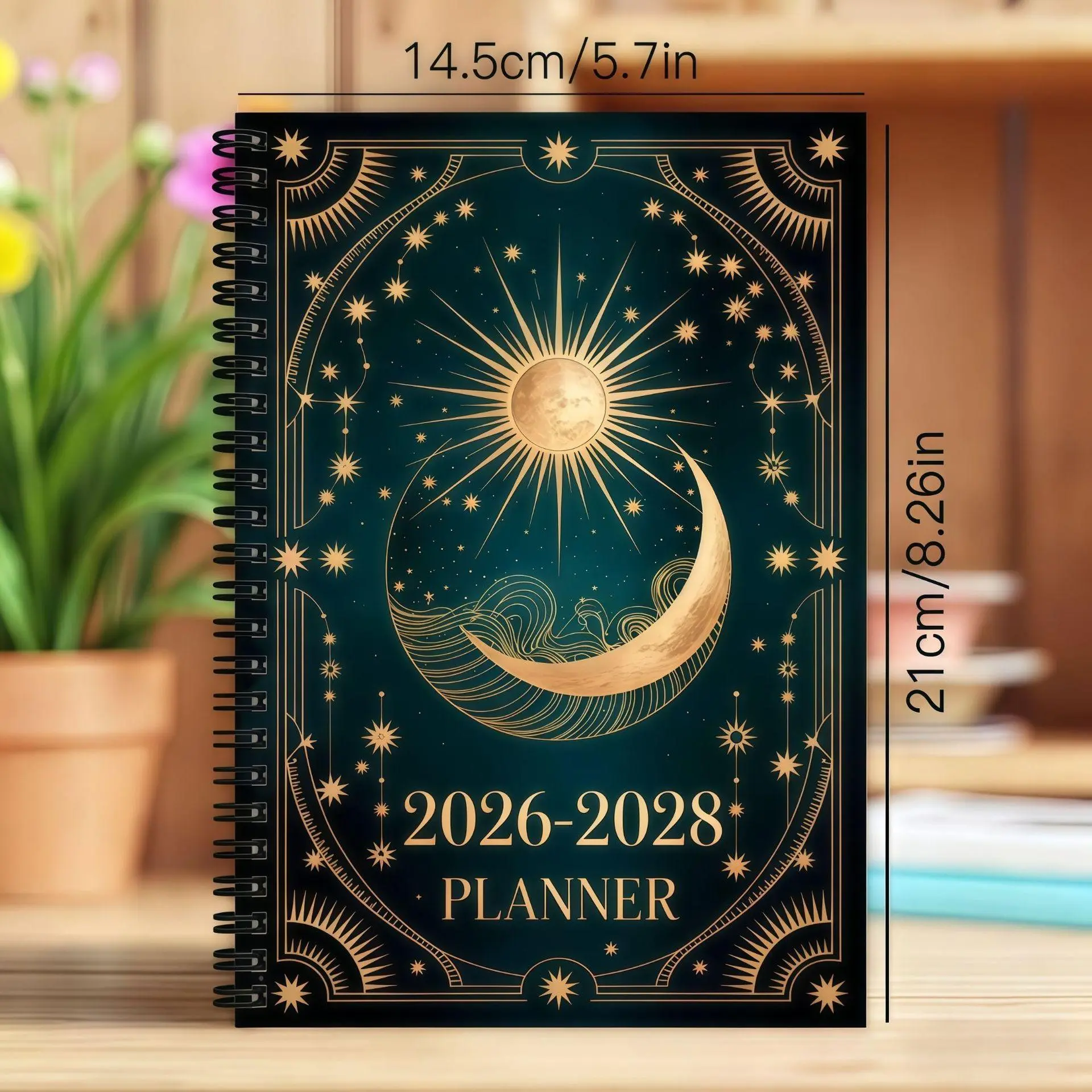 Highland Cow Animal Themed 3-Year Calendar Planner 2026-2028 - Coil-Bound Monthly Adult Daily Planner, 104 Pages 52 Sheets Twin-Wire Spiral Notebook, Academic Planning Stationery