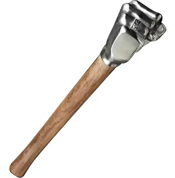 Durable Stainless Steel Fist-Shaped Heavy-Duty Kitchen Hammer with Wooden Handle - Workshop Use, DIY Crafts Tool for Handymen, Home Decor Statue, Unique Gift for Husbands