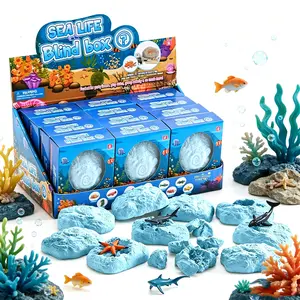 Sea Life Dig Kit for Kids, 12Pcs Ocean Fossil Excavation Set, STEM Educational Science Toys, Archaeology Digging Kit for Birthday Party Favors, Christmas Gifts for Boys Girls Age 6+