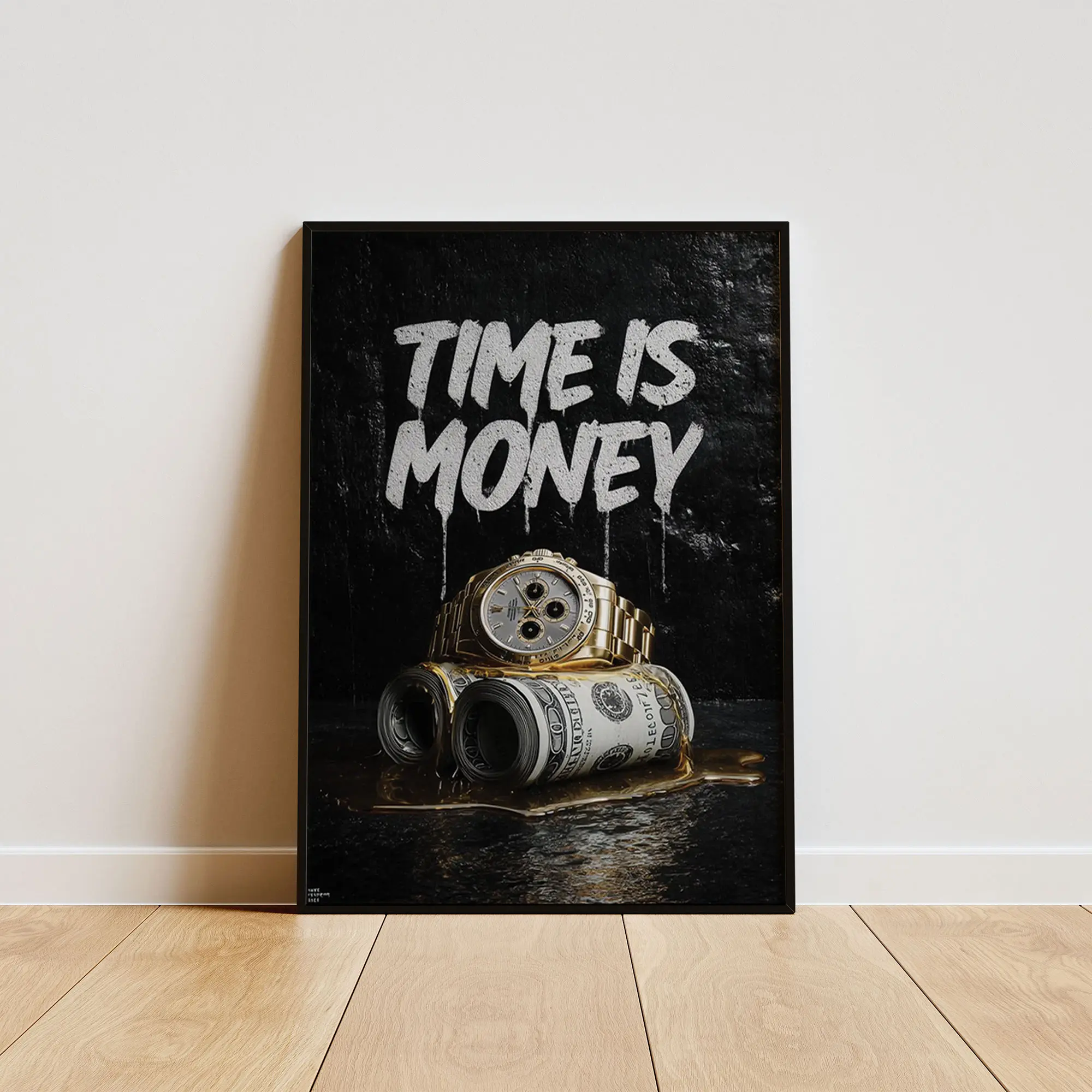 Time Is Money Quote Poster, Inspirational Wall Art Print, Modern Office Decor, Business Motivation Home Decoration