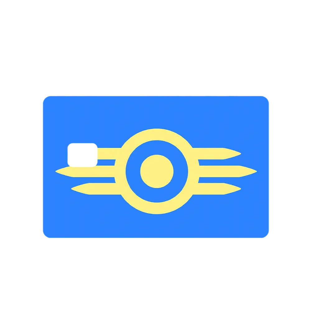Fallout "Vault-Tec Logo" Credit Debit EBT Chip Card Vinyl High Gloss Cover Sticker Decorative Waterproof Stain Resistant
