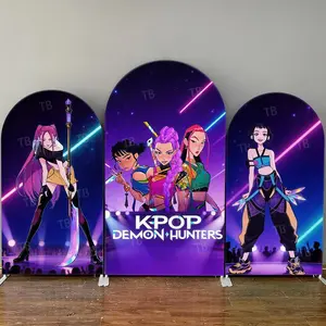 15-day 2D Flat Delivery Cyber Hunter Girl Arch Backdrop Cover for Gaming and Birthday Party Decor