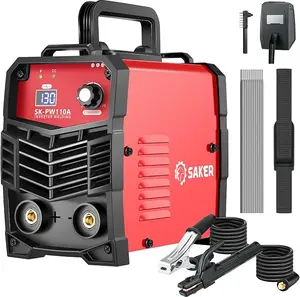 Saker SK-PW110A Mini Stick Welder 110V Portable 20-130A IGBT Inverter Smart LED Display Anti-Stick Hot Start Home DIY Welding Kit