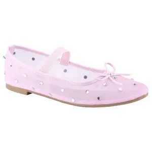 Women Ballet Flats with Bowknot and Rhinestone Mesh - Belovely Synthetic Strap Shoes[piano-7] Comfort Footwear