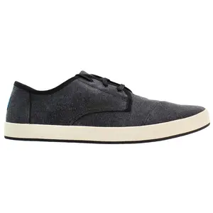 TOMS Mens Paseo Lace Up Sneakers Shoes Casual - Black