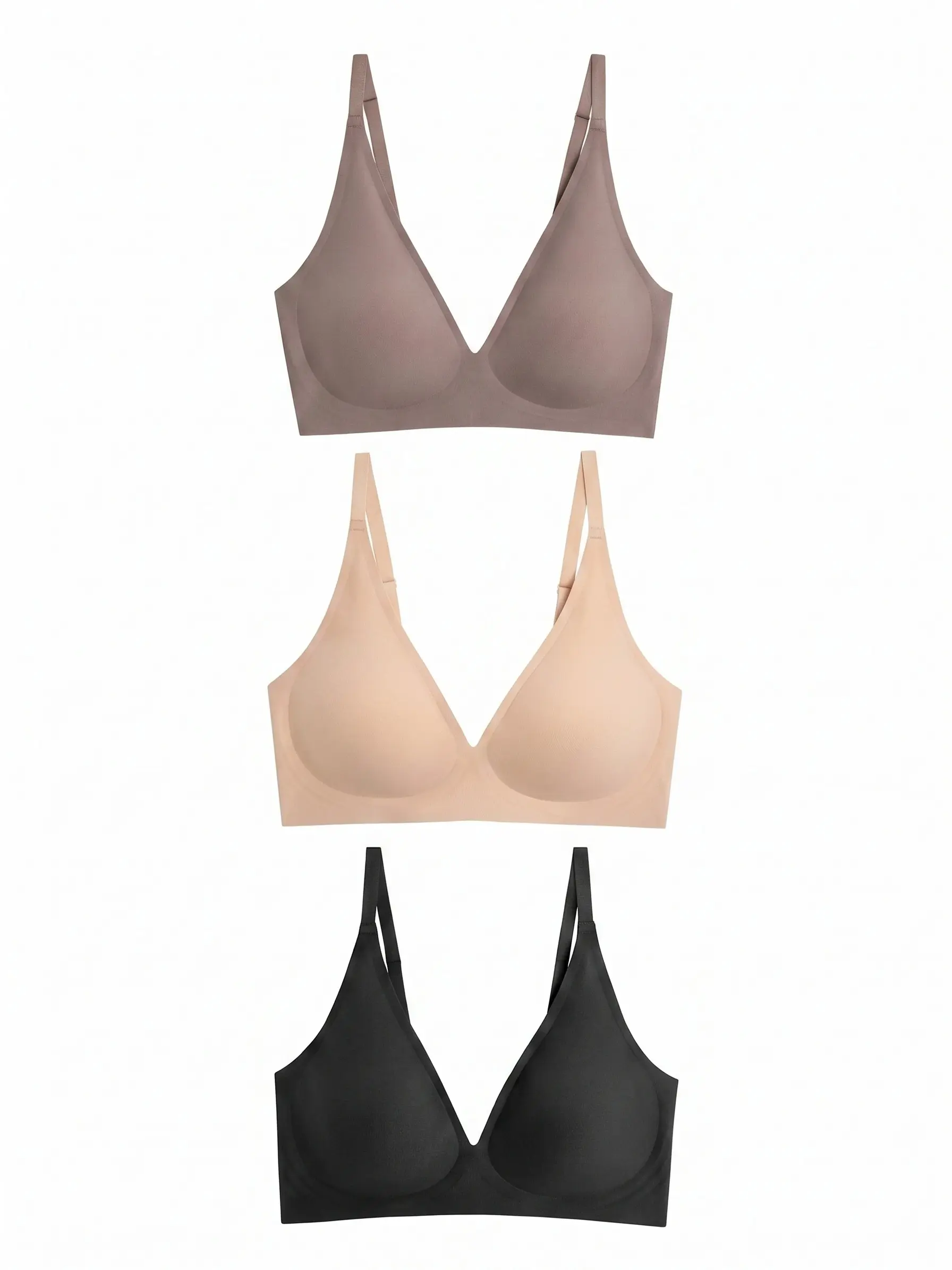 SoFlace Women’s Wireless Jelly Bra - Seamless Deep V T-Shirt Bralette, Comfortable Support, Minimalist Design, Bras for Women