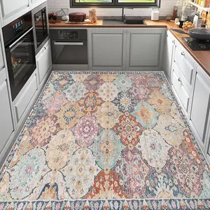 Colorful and elegant water absorbing diatom floor mat, fast drying kitchen anti slip carpet, soft door mat for bedroom and living room, ideal home decoration, high water absorption household floor mat, Water absorbent rug
