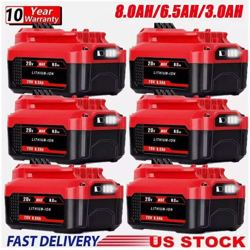 2025new Pack 20 Volt Max 6.0Ah For Craftsman V20 Li-Ion Battery CMCB206 CMCB204 CMCB202