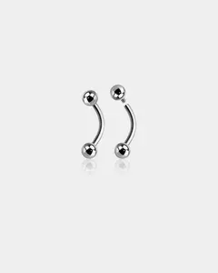 16G 2PCS Internally Threaded Titanium Eyebrow Rings