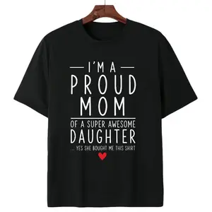 Sentimental mother–daughter bond quote aesthetic "Mom Life" printed loose, comfortable everyday T-shirt - holiday gift themed