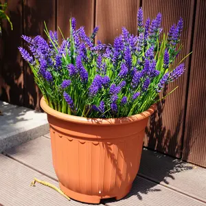 Serra Flora Adjustable UV-Resistant Artificial Lavender Bundles Multipack (12 or 22 Pcs Faux Flowers) - All-Seasons Fade-Resistant Artificial Plants for Garden Window Box, Outdoor Hanging Basket Decor, Father's Day Gifts