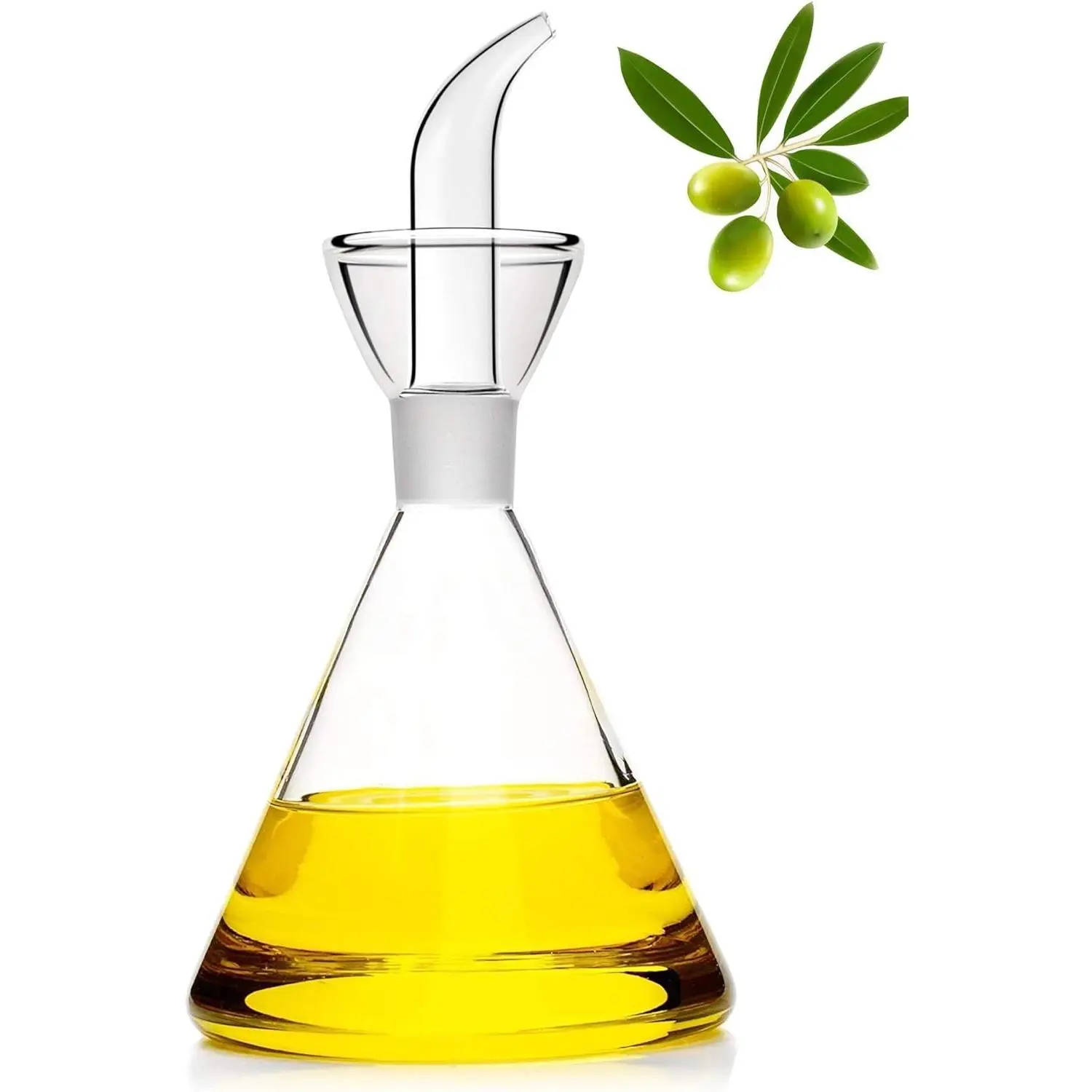 4 oz / 125 ml Glass All-Purpose Cruet, Glass Oil Decanter and Cruet (Cone-4 oz, Smooth surface)